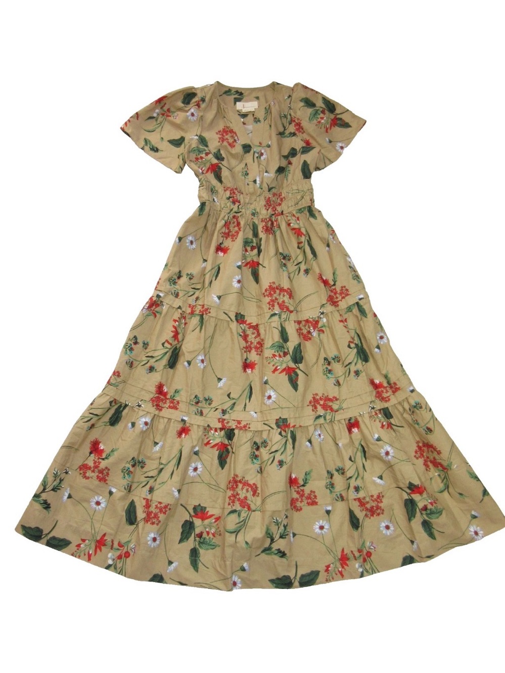 Like New Anthropologie Somerset Dress - Khaki Floral - Picture 3 of 12